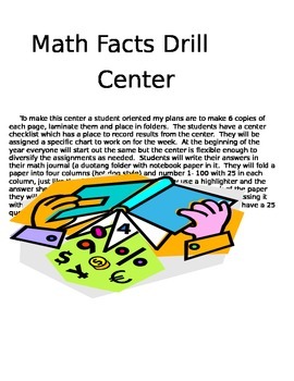 Preview of 3rd grade Math Drills Center