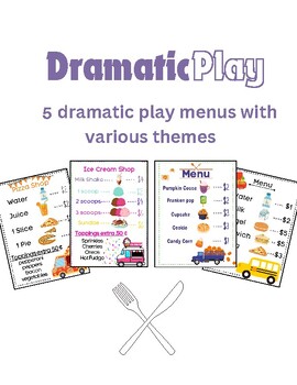 Preview of Dramatic Play Kitchen Menu