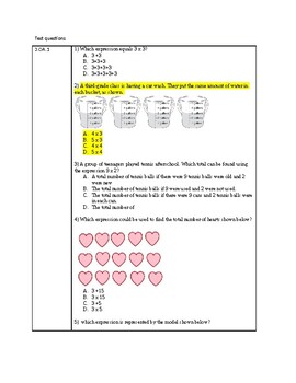 Preview of 3rd grade NYS Math standards review and test questions