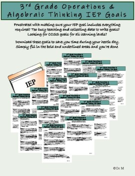 Preview of 3rd grade Operations and Algebraic Thinking IEP goals