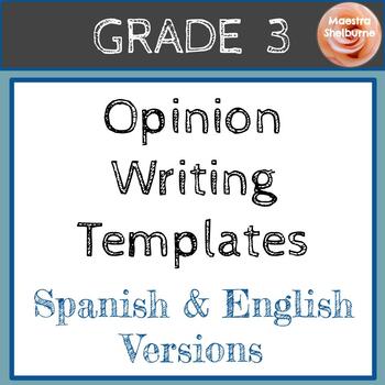 Preview of 3rd grade Opinion Writing Template (Spanish & English)