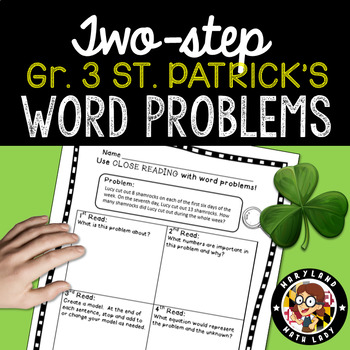 Preview of 3rd grade St. Patrick's Day Two Step Word Problems