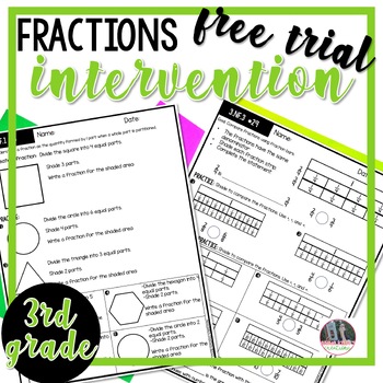 Preview of 3rd grade Understand & Compare Fractions Math Intervention Worksheet Freebie