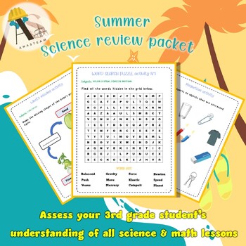 Preview of 3rd grade end-of-year science review packet - a funny activity for summer break