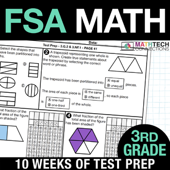 Preview of 3rd grade math fsa review | FSA Math Test Prep - FSA Grid Response Bundle