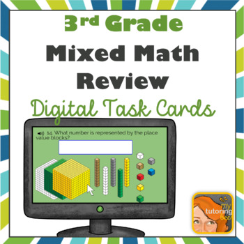 Preview of 3rd grade math review or assessment Boom Cards Distance Learning