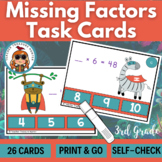 3rd grade math task cards missing factors for practicing m