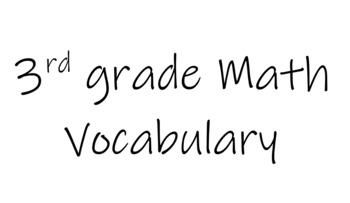 Preview of 3rd grade math vocabulary