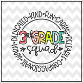 3rd grade squad svg | Third grade Teacher shirt Cut File &