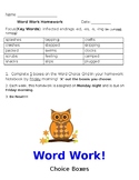 3rd grade word work homework