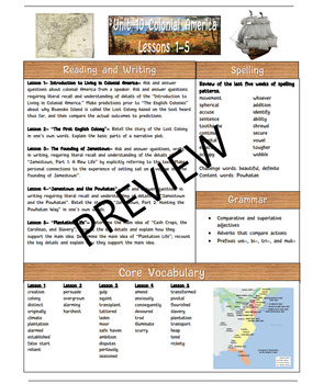 Preview of 3rd grd CKLA 2nd edition Unit 10 Colonial America Newsletter BUNDLE