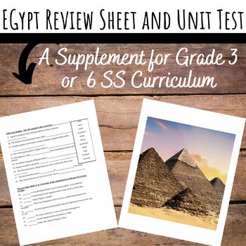 Preview of 3rd or 6th Grade Ancient Egypt Social Studies Unit Test and Review Sheet