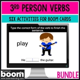 3rd person present tense verb forms Boom cards BUNDLE