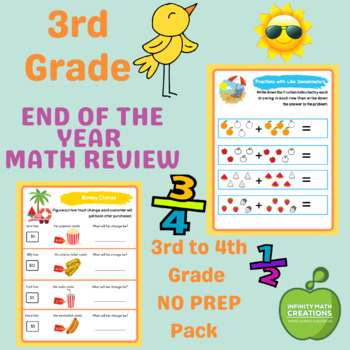 Preview of 3rd Grade Math Review | End of the Year Fun Pack [[NO PREP!]]