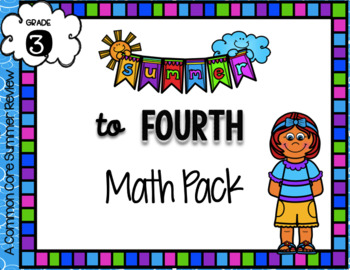 Preview of 3rd to 4th Summer Math Only No Prep Pack