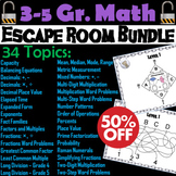 Math Escape Room Bundle for 3rd 4th 5th Grade: Fact Famili