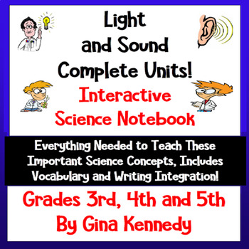 Preview of Light and Sound Interactive Science Notebook; Lessons, Writing and More