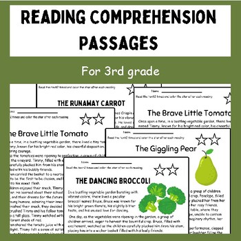 Preview of 3rs Grade Close Reading Comprehension Passages and Questions
