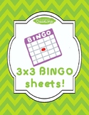 3x3 BINGO sheets FREEBIE
