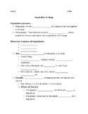 4.2 Population Ecology Guided Notes
