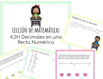 Preview of 4.2H Decimals on a Number Line SPANISH Distance Learning Lesson Template