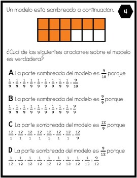 benchmark fractions in spanish