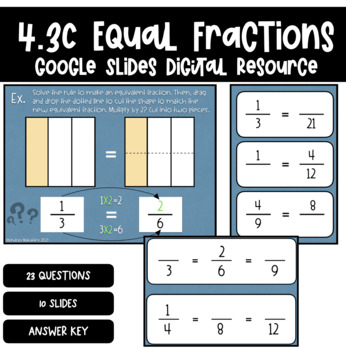 Preview of 4.3C Equivalent Fractions Digital Google Slides