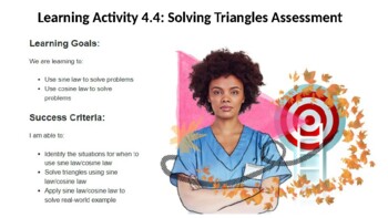 Preview of 4.4 MCF3M  4.4 Solving Triangles Assessment