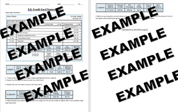 Preview of Chapter 4.5 Credit Card Statements (Financial Algebra)