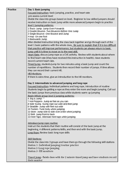 4/5 Jump Rope Unit Plans by Jenny Lynn's PE World | TpT