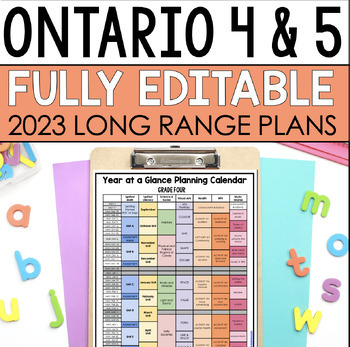 Preview of 4/5 Long Range Plan Bundle | Ontario 2023 Curriculum | Fully Editable