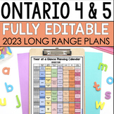 4/5 Long Range Plan Bundle | Ontario 2023 Curriculum | Ful