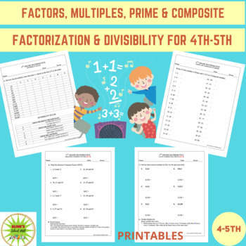 Preview of NUMBER THEORY-Factors, LCM ,GCF, Prime&Composite, Divisibility & Factorization
