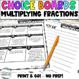 4-5th Grade- Fraction Multiplication Math Menus - Choice Boards 