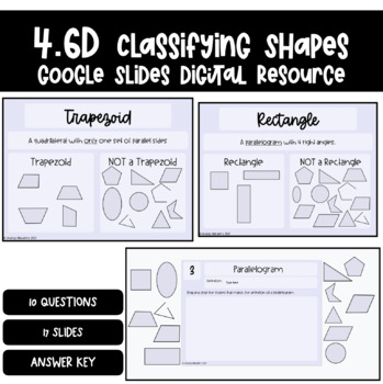 Preview of 4.6D Classifying Polygons Distance Learning Google Classroom Slides