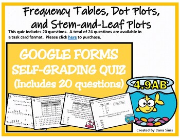Preview of 4.9AB (TEKS 4.9A 4.9B) Google Forms (Frequency Tables, Dot Plots, Stem-and-Leaf)