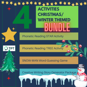 Preview of 4 Activities Winter-Themed Literacy (Reading/Writing Packets) Bundle Grades 1-4