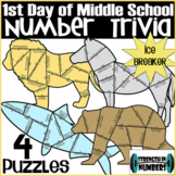 4 Animal Puzzles - Number Trivia - First Day of School Ice