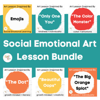 Preview of Social Emotional Art Lesson Bundle +  Growth Mindset