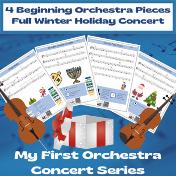 Preview of 4 Beginning Orchestra Pieces - Full First Year Winter Holiday Concert Bundle!