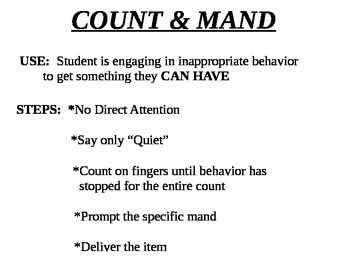 Preview of 4 Behavior Protocols Escape Distinction, Accepting NO, Waiting, and Count + Mand