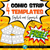 4 Blank Comic Strip Templates in English and Spanish - 4 P