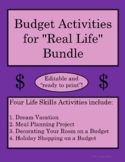 4 Budget Activity Worksheets for "Real Life" Situations. N