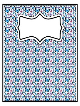 4 Butterflies Binder Covers and Spines by Swati Sharma | TPT