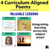 4 CURRICULUM-ALIGNED POEMS (Grades 3-7) ~ 'Valuable Lesson