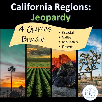 Preview of 4 California Region Jeopardy Games Coast Valley Mountain Desert 