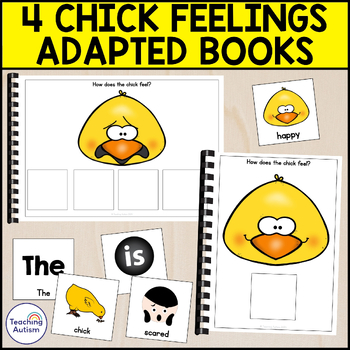 Preview of 4 Chick Feelings Adapted Books for Special Education | Easter Adapted Books