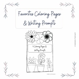 4 Coloring Pages and Writing Prompts: Favorites