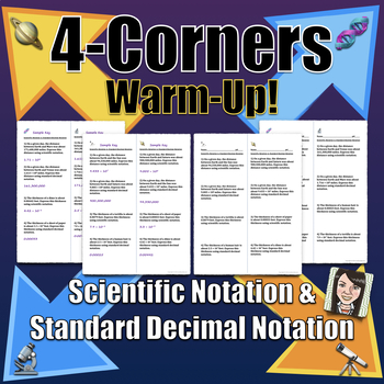 Preview of 4-Corners Activity: Scientific Notation SPICE UP YOUR WARM-UPS