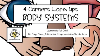 Preview of 4-Corners Body Systems (Nervous, Digestive etc) No Prep!